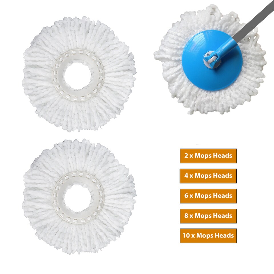 image 1 of 3X Spin Mop Replacement Heads 360 Microfiber Refills for Bucket Home Cleaning