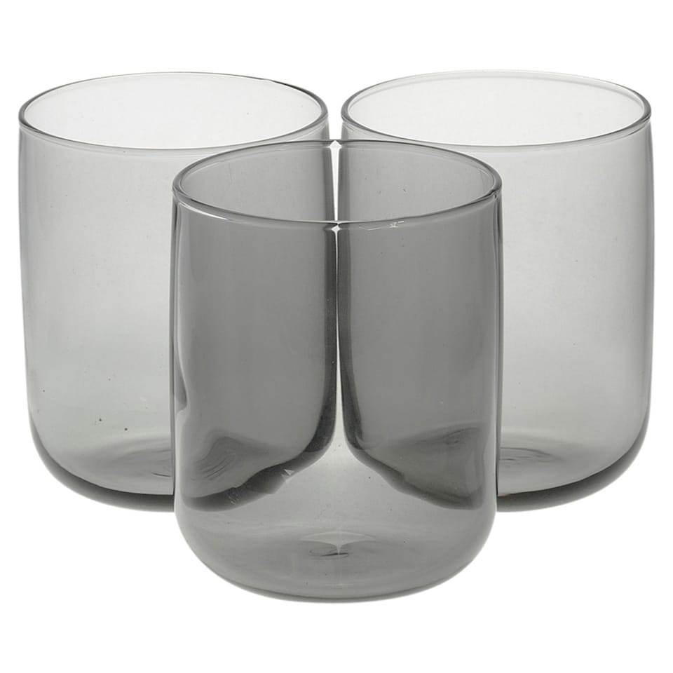 image 1 of Pasabahce 365ml Modern Drinking Coloured Glasses Water Dining Juice Tumbler | Grey | Dark Grey & Set of 12 | Set of 12 | 12