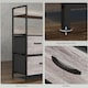 image 7 of HOMCOM Bedroom Chest of Drawers, Fabric Dresser with 5 Drawers, Storage Organiser Unit with Open Shelves and Metal Frame for Living Room, Entryway, Grey Wood Effect