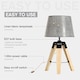 image 4 of HOMCOM Tripod Table Lamp Living Room Night Lighting Bedside Desk Decor