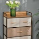 image 6 of HOMCOM Closet Dresser, Dresser Tower With 5 Linen Fabric Drawers Steel Frame