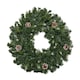 image 7 of 60cm Snow King Fir Hanging Christmas Wreath with Pinecones and 200 Tips in Green