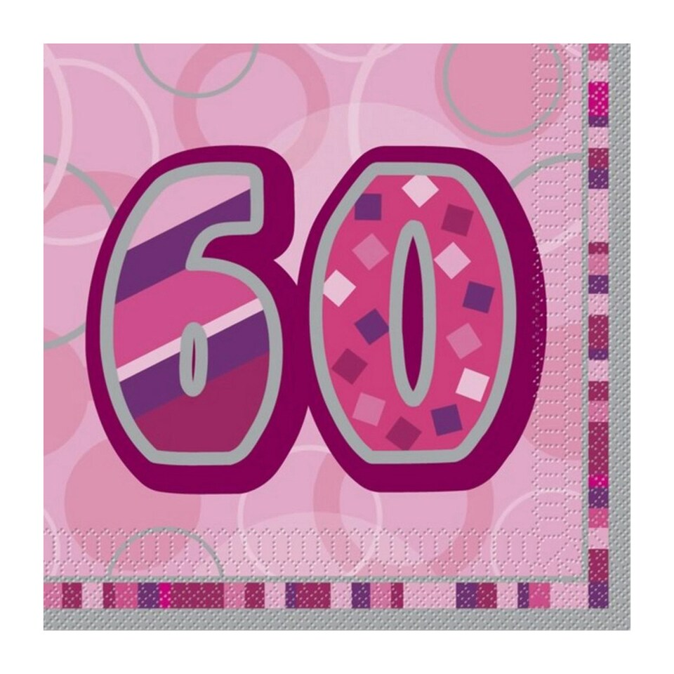 image 1 of Unique Party Pink Glitz Lunch Napkins - 60 - Pink - One Size