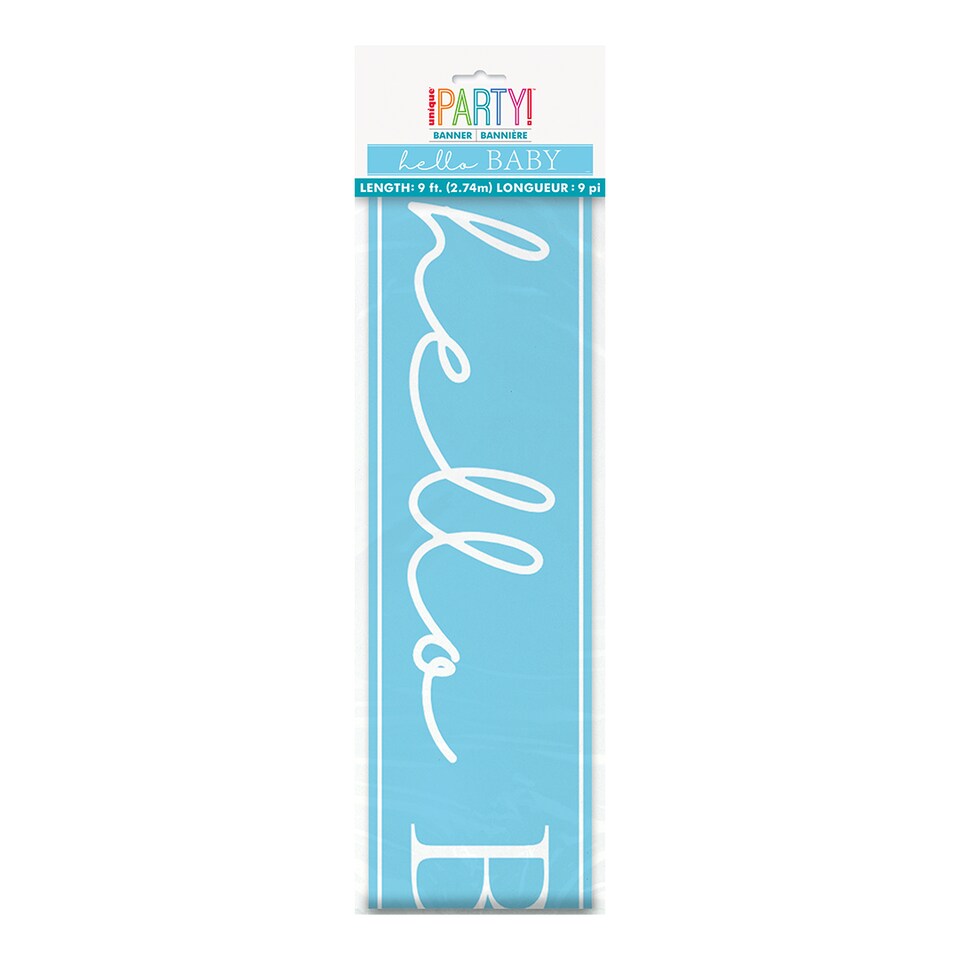 image 1 of Baby Shower Blue Foil Banner 274cm