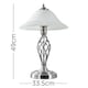 image 5 of ValueLights Memphis Pair Chrome Table Lamps Frosted Shade | Chrome