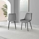image 5 of Furniturebox Elina White Marble Effect Round Dining Table & 2 Grey Pesaro Black Leg Chairs