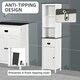 image 6 of kleankin Freestanding Tallboy Storage Unit W/ Drawer Single Door Cabinet White