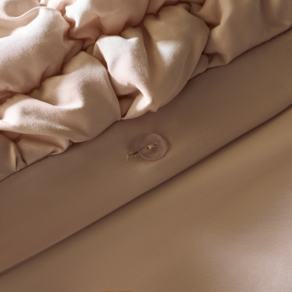 image 1 of OHS Filled Seersucker Duvet Cover with Pillowcase Bedding Set | Cream | Natural | Single