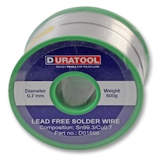 DURATOOL - Lead Free Solder Wire, 0.7mm, 500g