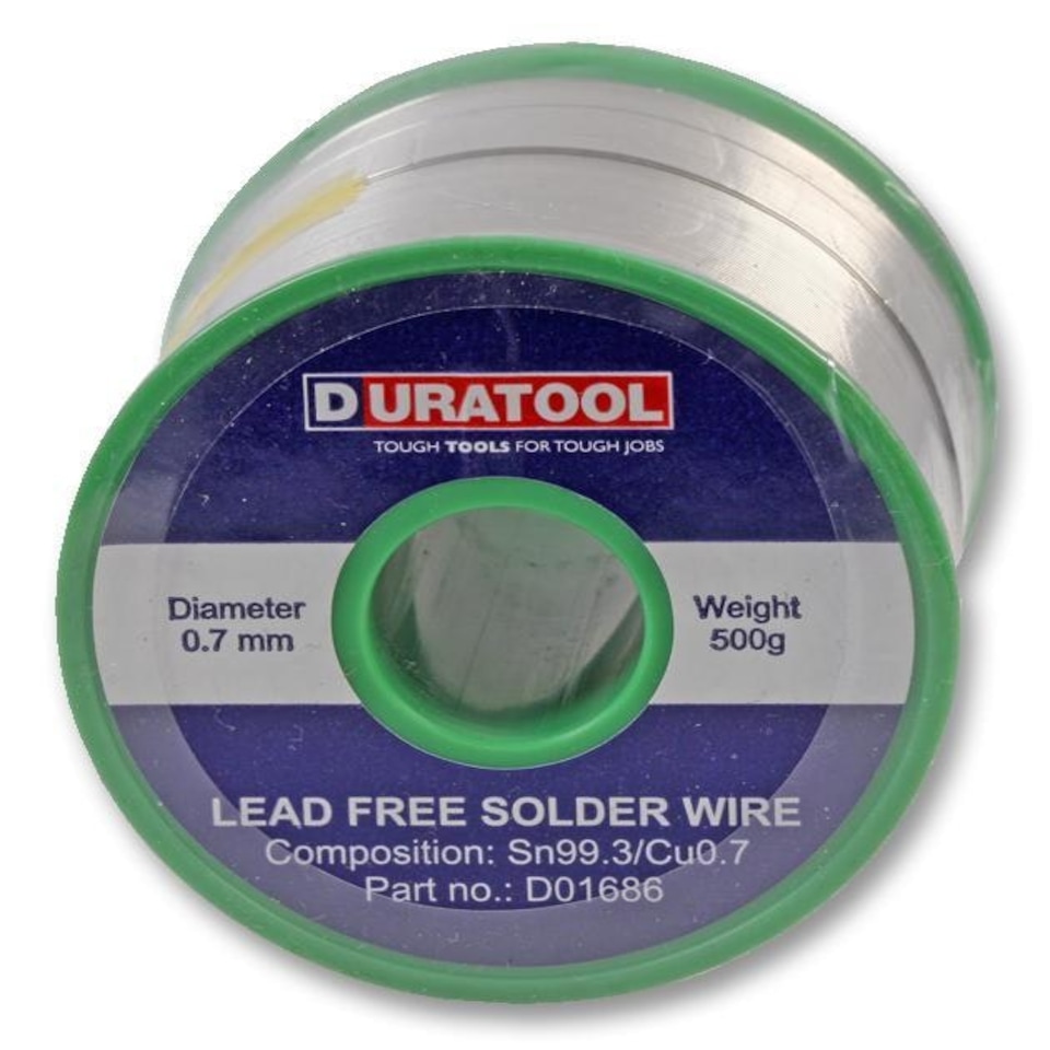 DURATOOL - Lead Free Solder Wire, 0.7mm, 500g