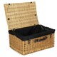 image 4 of 62cm Buff Wicker Picnic Basket with Lining | Black | Black | One Size