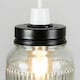 image 2 of ValueLights Retro Style Clear Glass Ribbed Design Jar Ceiling Pendant Light Shade Black