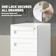 image 4 of Vinsetto Lockable Mobile Filing Cabinet w/ 3 Drawers 30 x 43.5 x 60 cm White 