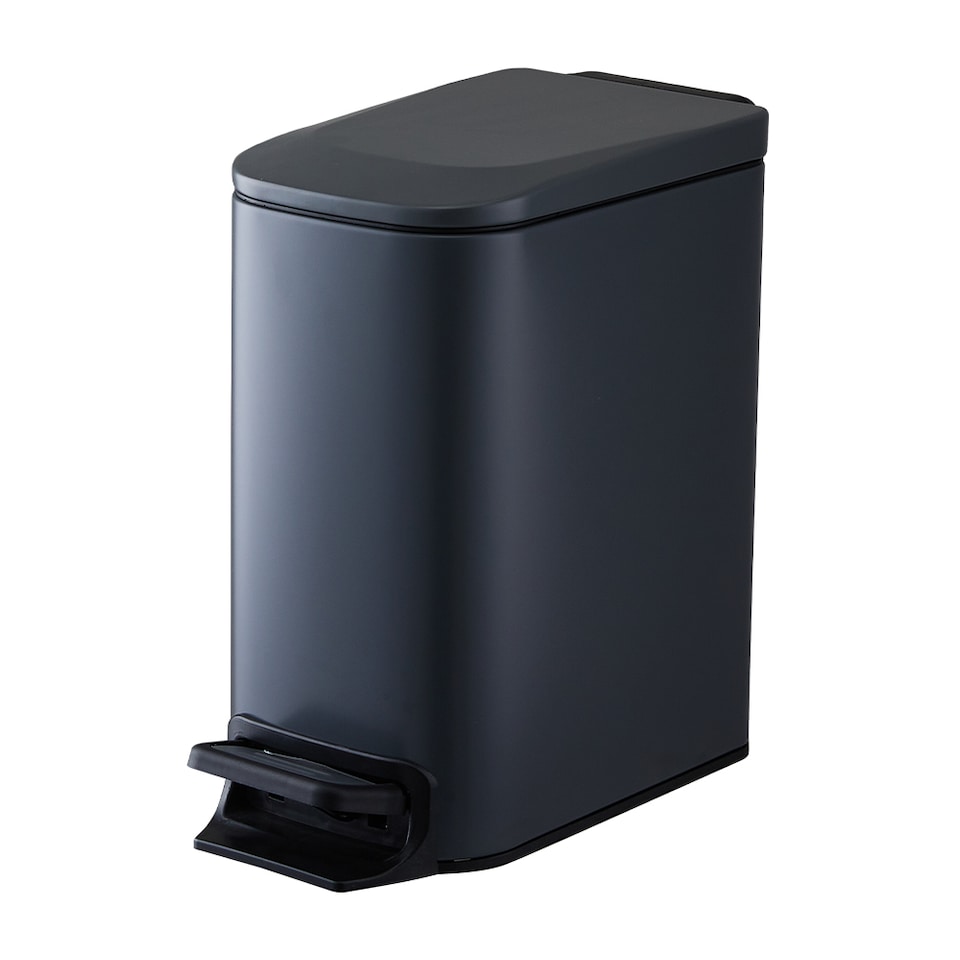 image 1 of Living and Home 6L Smudge-Resistant Rubbish Bin With Foot Pedal | Black