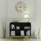image 3 of Black Sideboard 100cm Fluted Doors Gold Frame Modern Storage Cabinet
