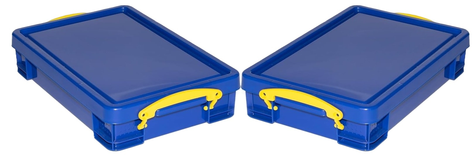 Really Useful Plastic Storage Box 4 Litre Solid Blue Pack of 2