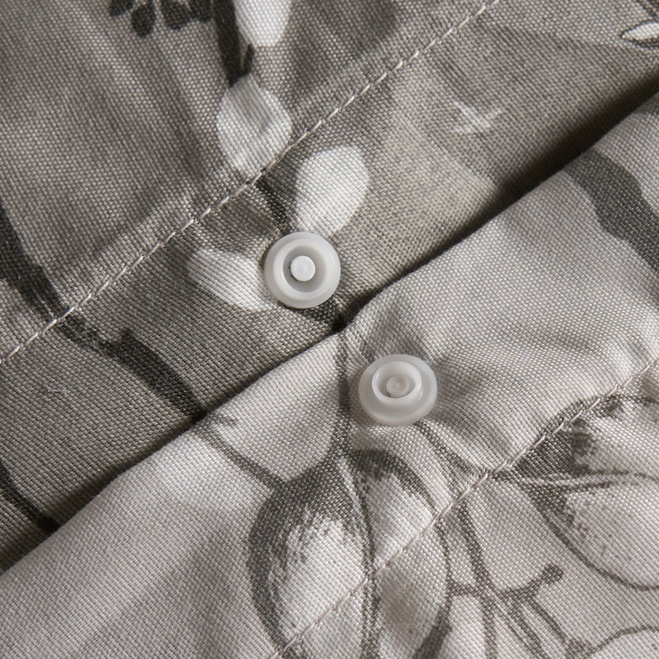 image 1 of OHS Willow Print Reversible Duvet Quilt Cover and Pillowcase Set, Single - Grey