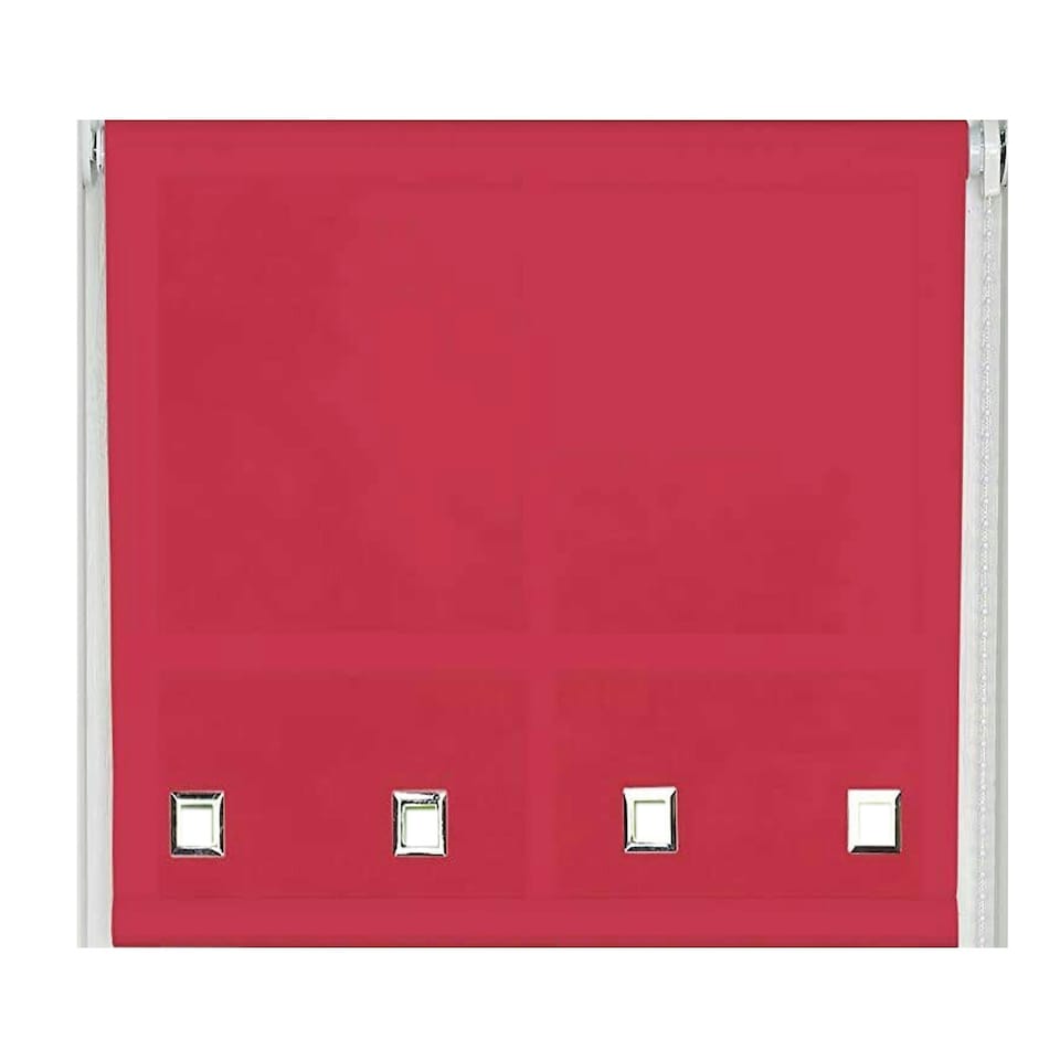image 1 of 125cm Red Square Eyelet Edge Roller Blind | Red | Red