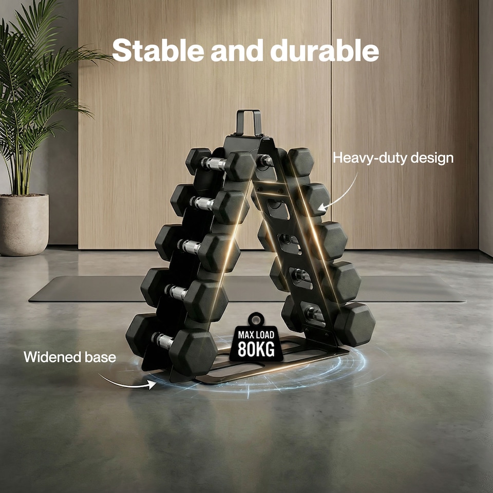 image 1 of Centra Dumbbell Rack Stand Steel A-Frame Home Gym Weight Storage Holder 180LB