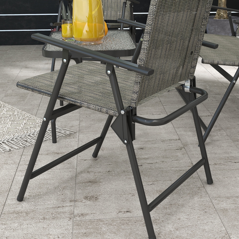 image 1 of Outsunny Patio Furniture Set, Garden Set w/ Table, Foldable Chairs, a Loveseat