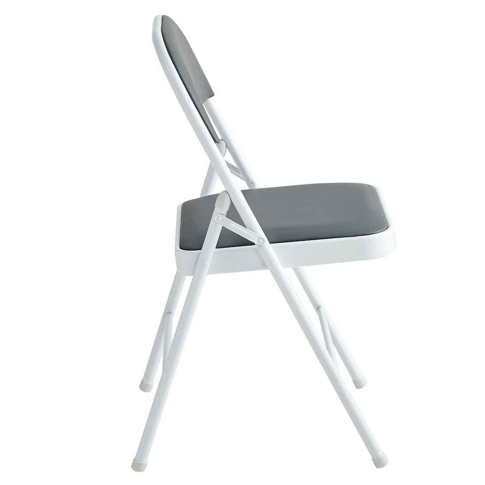 image 1 of MCC Direct Set of 4 Folding Metal Dining Chairs Kitchen Padded Seats
