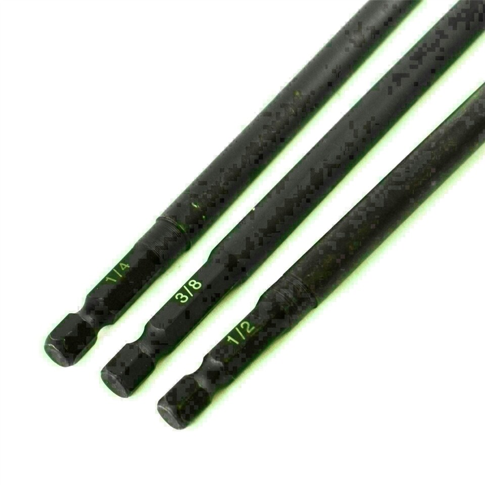 image 1 of 150mm Socket Adapter Adaptor Hex Extension Set Mixed Drive 1/4 3/8 + 1/2 3pc