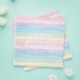 image 3 of Pastel Rainbow Stripes Happy Birthday Luncheon Paper Napkins 3 Ply 33cm - Pack of 16 | Multi
