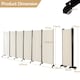 image 2 of COSTWAY 6 Panel Folding Room Divider 172cm Rolling Privacy Screen White