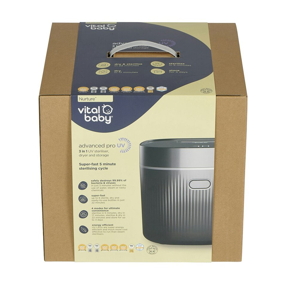 image 1 of Vital Baby Nurture advanced pro UV steriliser & dryer, 3rd gen - onyx black