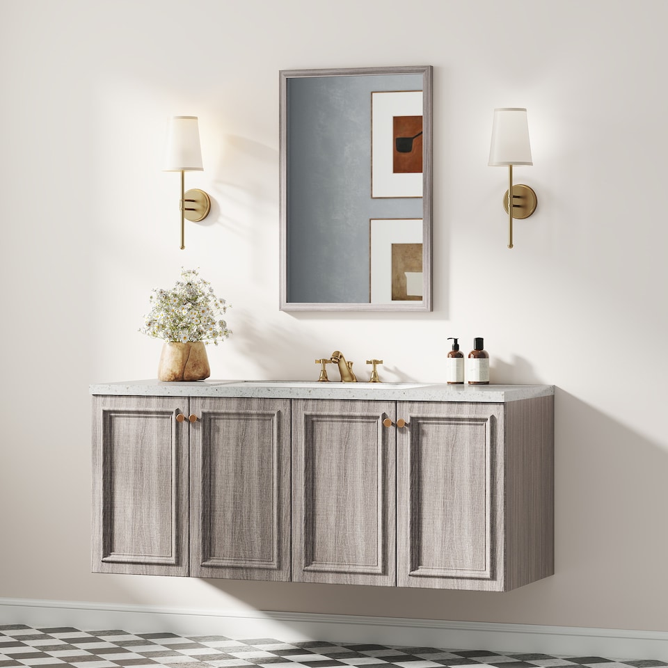 image 1 of HOMCOM 40 x 60 cm Wall Bathroom Mirror, Vanity Mirror, Grey