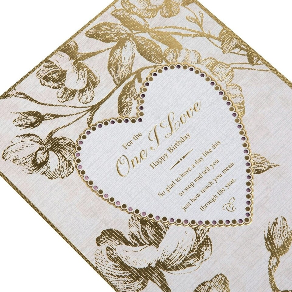 image 1 of Intricate Traditional Floral Design for One I Love Birthday Card