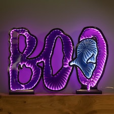 60cm Light up Halloween BOO Infinity Decoration with Pink and White LEDs