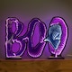 image 1 of 60cm Light up Halloween BOO Infinity Decoration with Pink and White LEDs