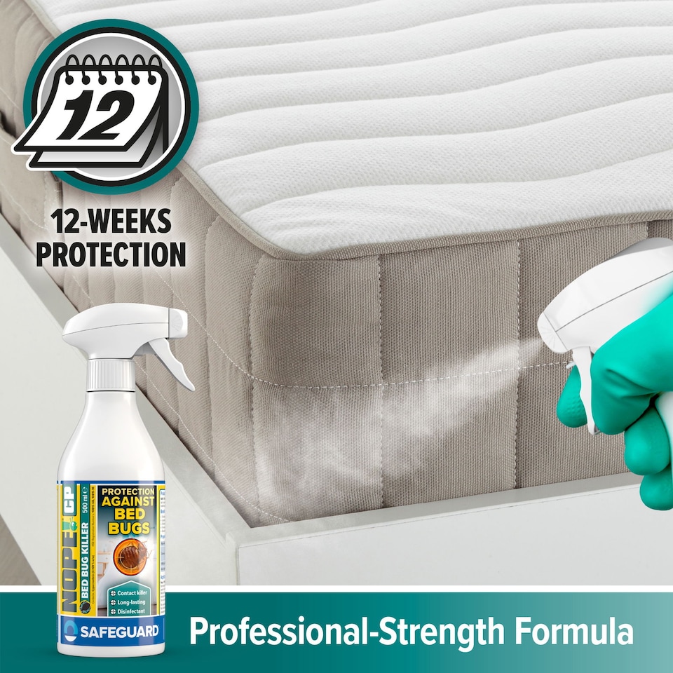 image 1 of NOPE CP Bed Bug Killer Spray Treatment - 500ml - Odourless & Non-Staining for Mattress, Bed Frames, Carpets, Furniture