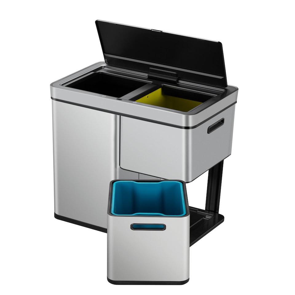 image 1 of Mirage Plus Recycling Sensor Bin 30L+15L+15L | Silver | Stainless Steel | 60L