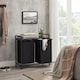 image 4 of Laundry Sorter with 2 Removable Liner Bags, Pull-Out Hampers and Storage Shelf, Rustic Brown and Ink Black