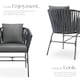 image 3 of Accent Chair Valeiras - woven rope design, thick cushions, 60 x 61 x 77cm | Grey | dark grey/dark grey | One Size | 6