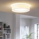 image 1 of EGLO Pasteri White Fabric & Plastic LED Ceiling Light | White