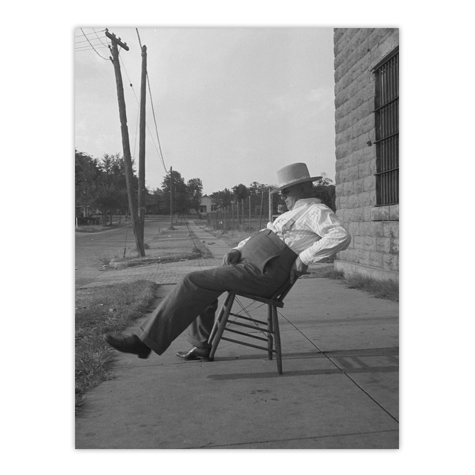 image 1 of Oklahoma Sheriff in front of jail Lange Huge Wall Art Print 18X24 In