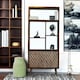image 2 of Camille Retro Multi shelf bookcase with 2 Doors Brown