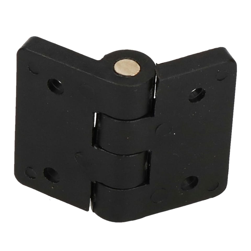 image 1 of Black Reinforced Nylon Plastic Hinge 40x48mm Italian Made Industrial Quality Black