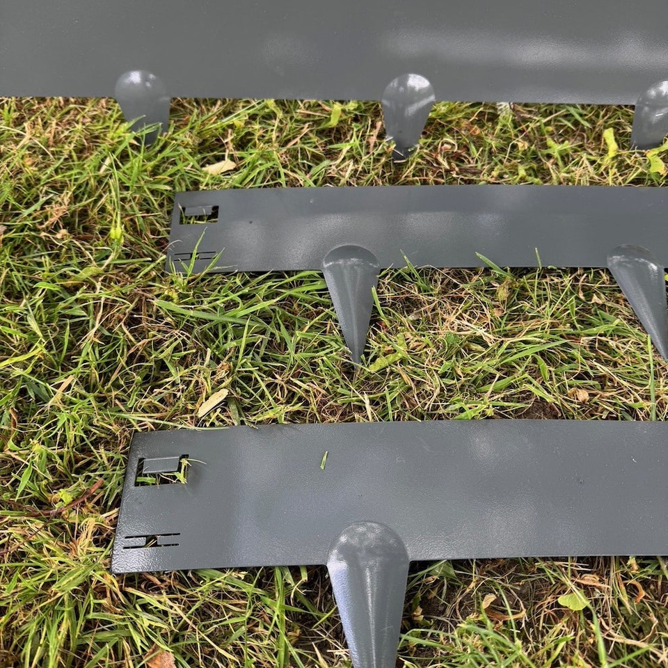 image 1 of Metal Garden Lawn & Border Edging in Grey (106cm x 8cm) - 20 Panels