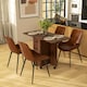 image 2 of HOMCOM Folding Dining Table, Drop Leaf Table With Drawers Distressed Brown