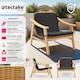 image 2 of Garden Chair Treviso - polyrattan with varnished wooden frame, thick cushion Brown | Nature