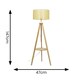 image 5 of ValueLights Morrigan Wicker Shade Wooden Tripod Floor Lamp Cream