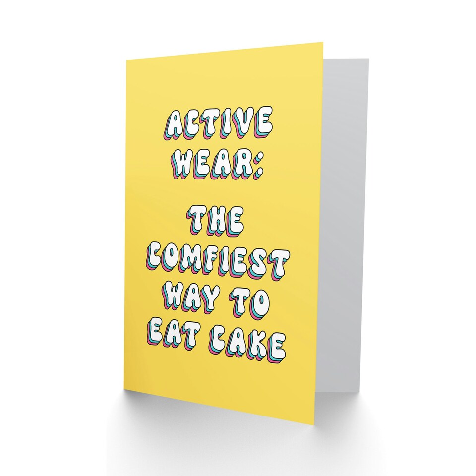 image 1 of Activewear Eat Cake Comfy Bright Woman Her Funny Birthday Card