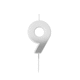 image 2 of Silver Ombre Number '9' Celebration Candle
