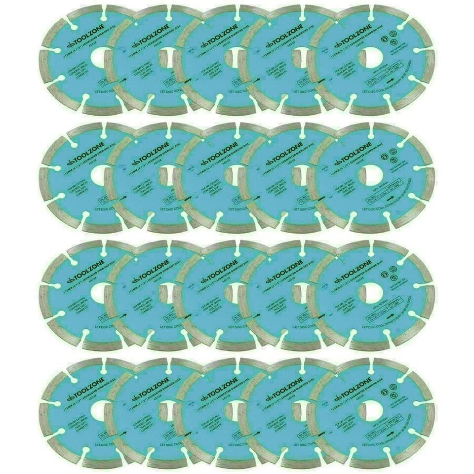 image 1 of 115mm 4-1/2in Segmented Diamond Cutting Disc Blade Stone Brick Angle Grinder 20pc