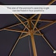 image 5 of Outsunny Wooden Garden Parasol Sun Shade Patio Umbrella Canopy Black
