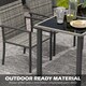 image 6 of Outsunny 4 Seater Rattan Dining Set with Rectangular Glass Top Table and 4 Armchairs, PE Rattan Garden Furniture Set, Outdoor Dining Table and Chairs for Patio, Balcony, Terrace, Mixed Grey